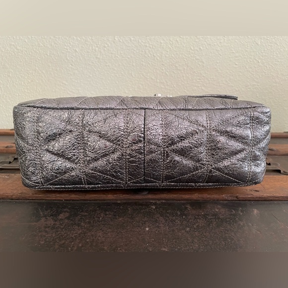 Michael Kors quilted metallic silver Sloan handbag purse silver chain ELNC~ - Picture 4 of 16